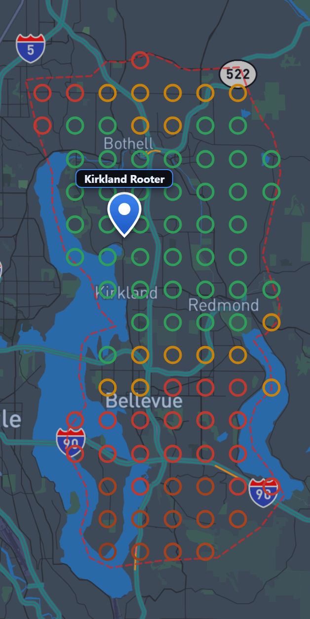 Live map scan — emergency plumber